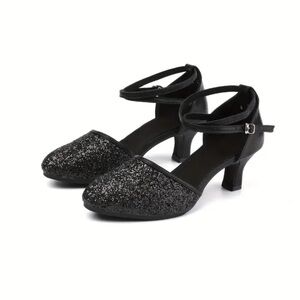 Brand New Black & Sequined High Heeled Dress Shoe w/ ankle straps
Size 11